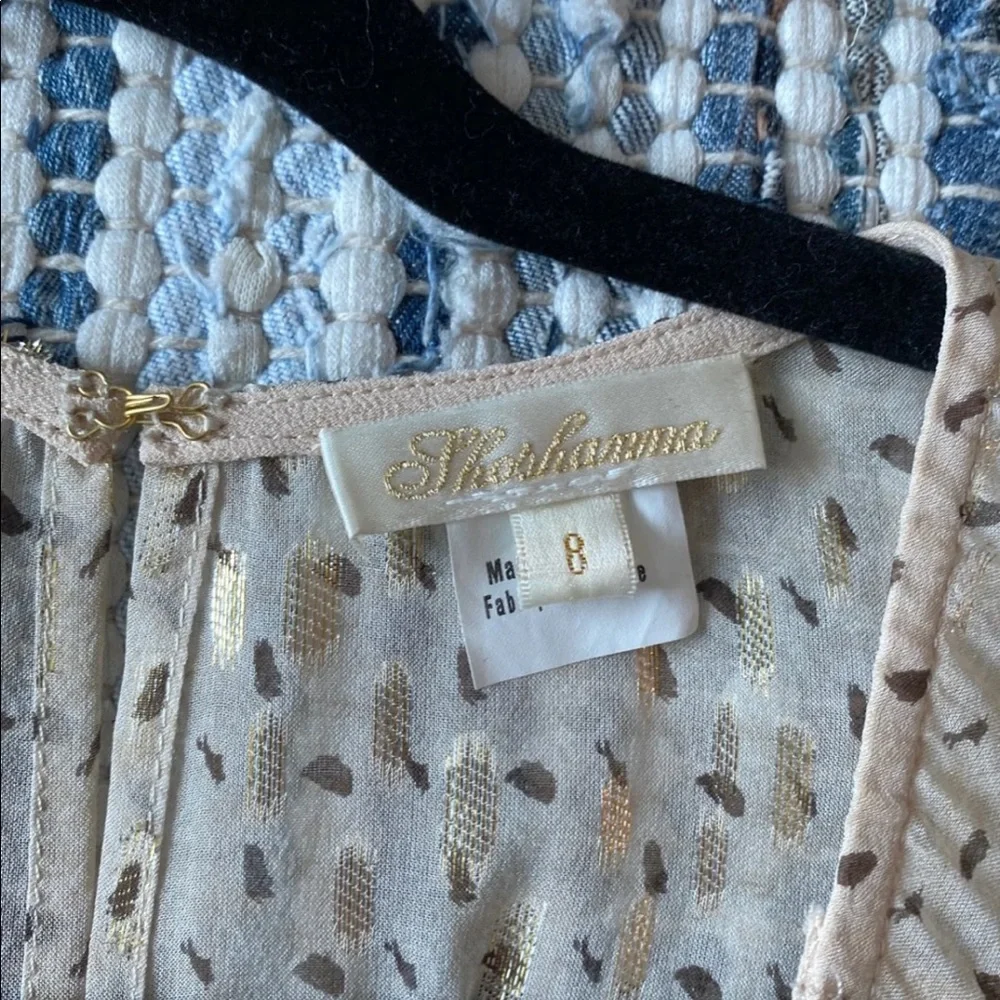 Shoshanna Dress Size 8 Like New. Cream and gold. - Picture 4 of 8